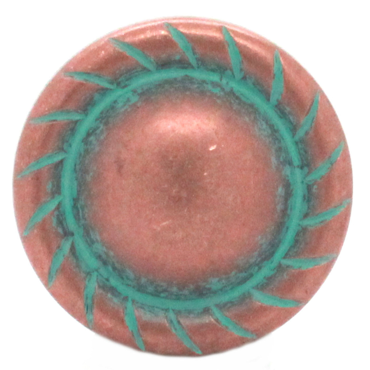 Button Concho Rope Edge Copper Patina 1.5 inch Front