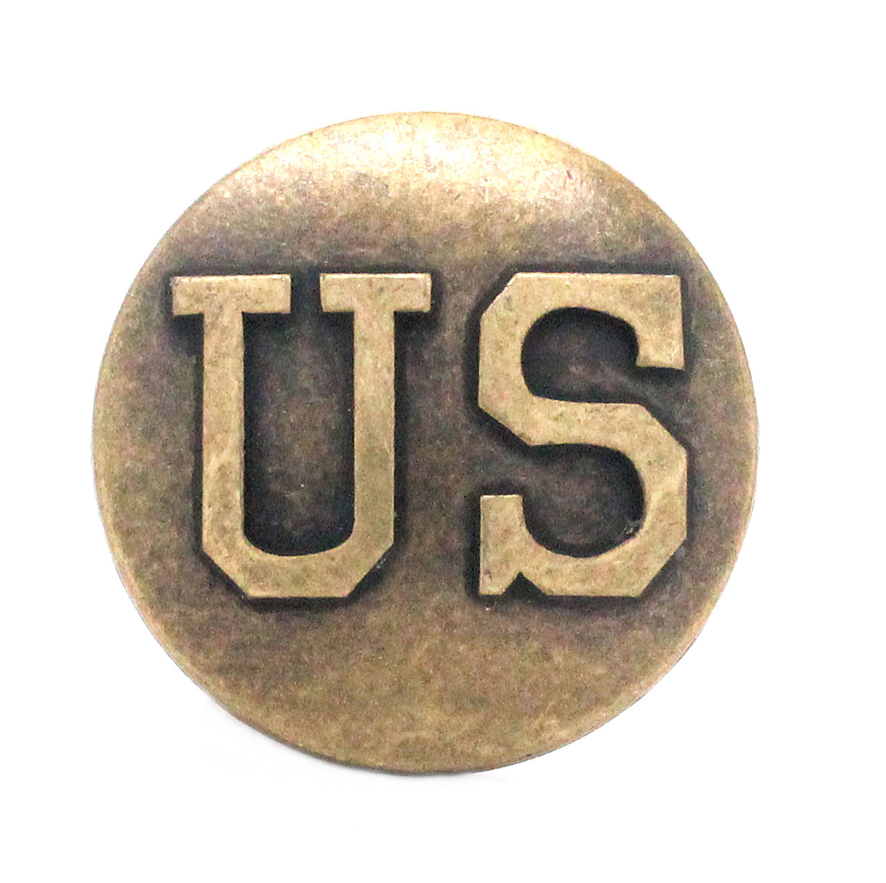 Antique brass plated calvary concho front.