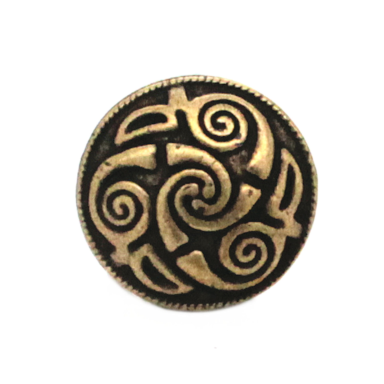 Celtic Button Antique Brass 7/8" Front