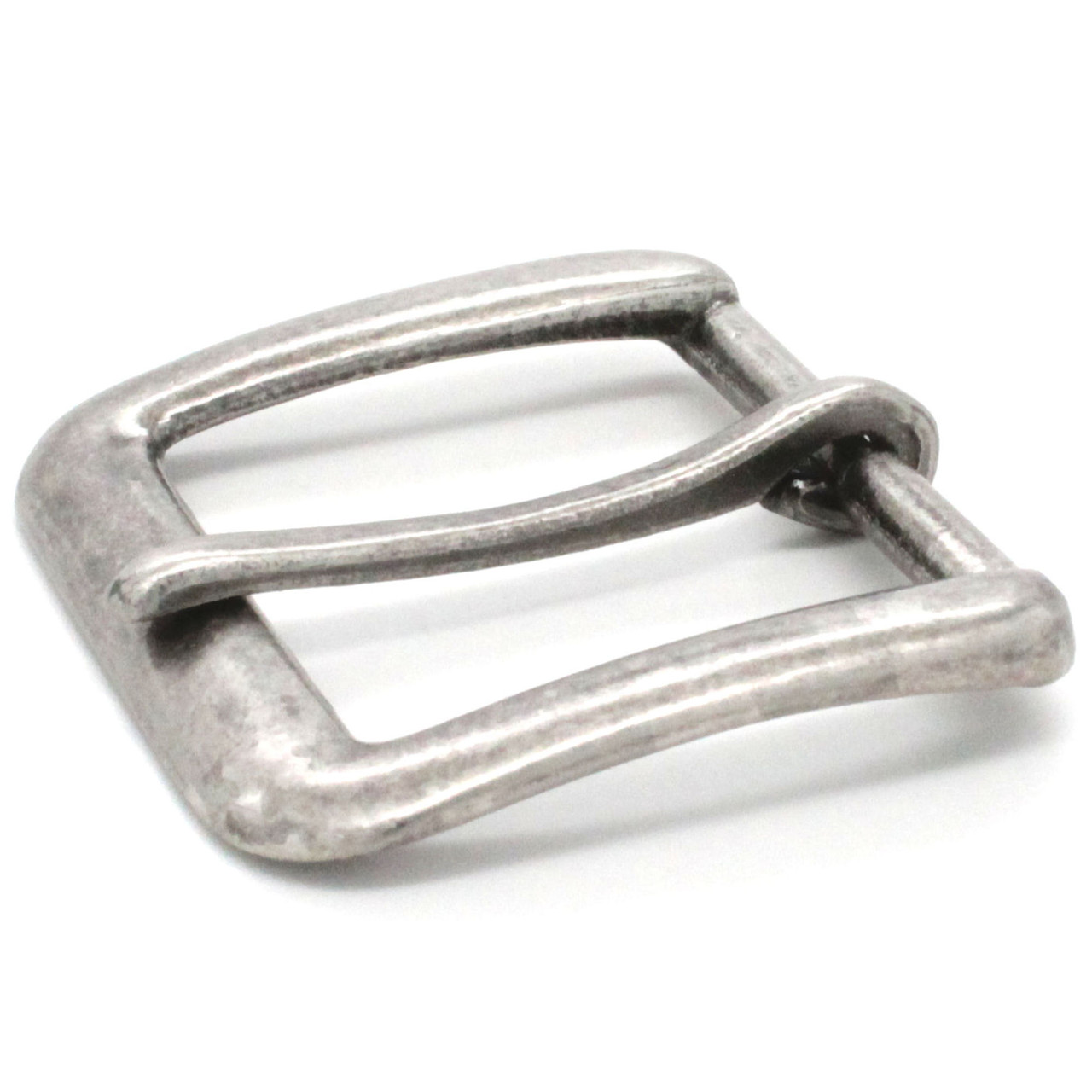 Flat Square end Bar Buckle Antique Nickel 1-1/2" Down