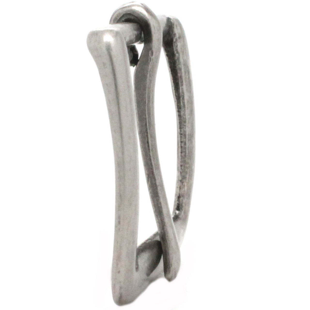 Flat Square end Bar Buckle Antique Nickel 1-1/2" Side