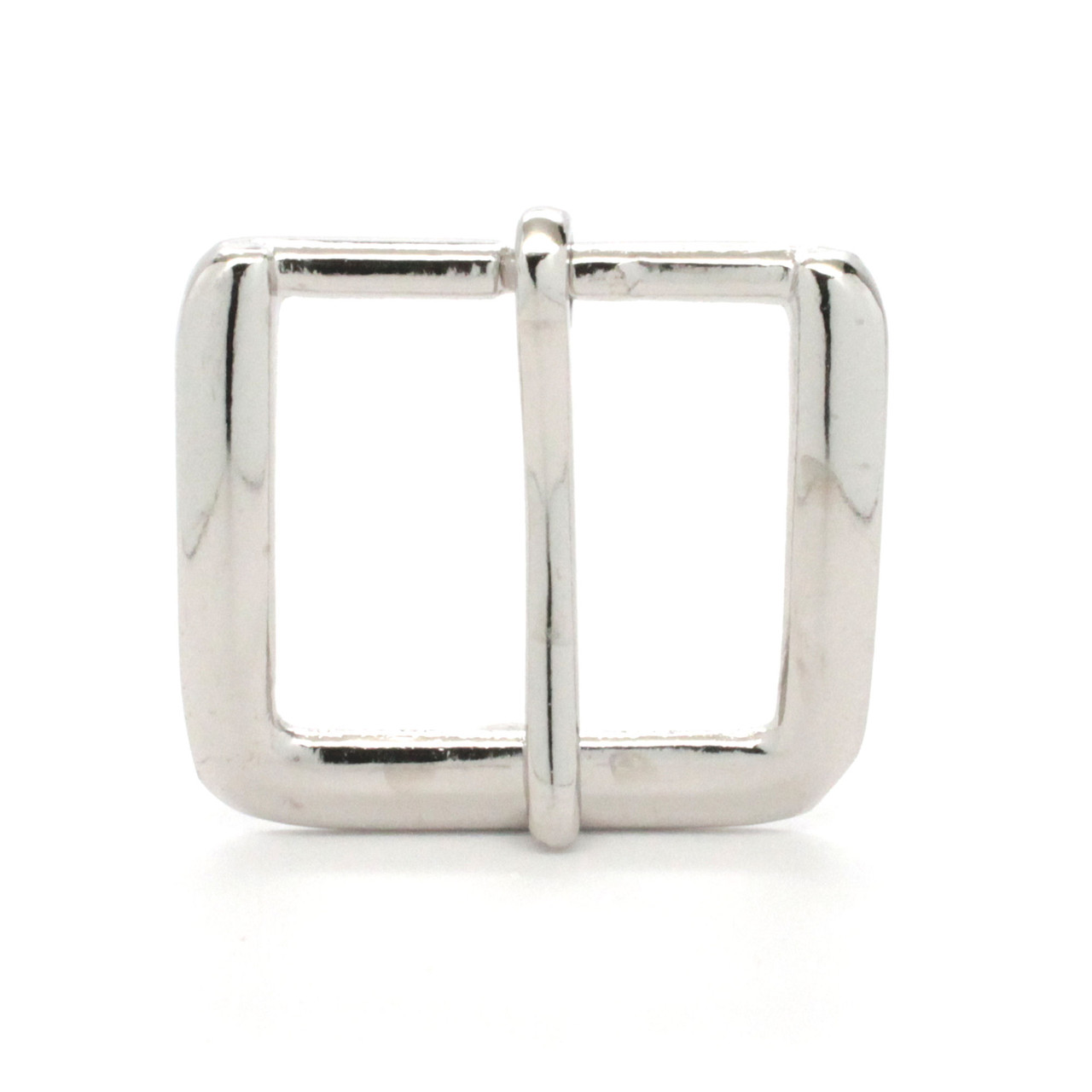 Flat Square end Bar Buckle Nickel Front