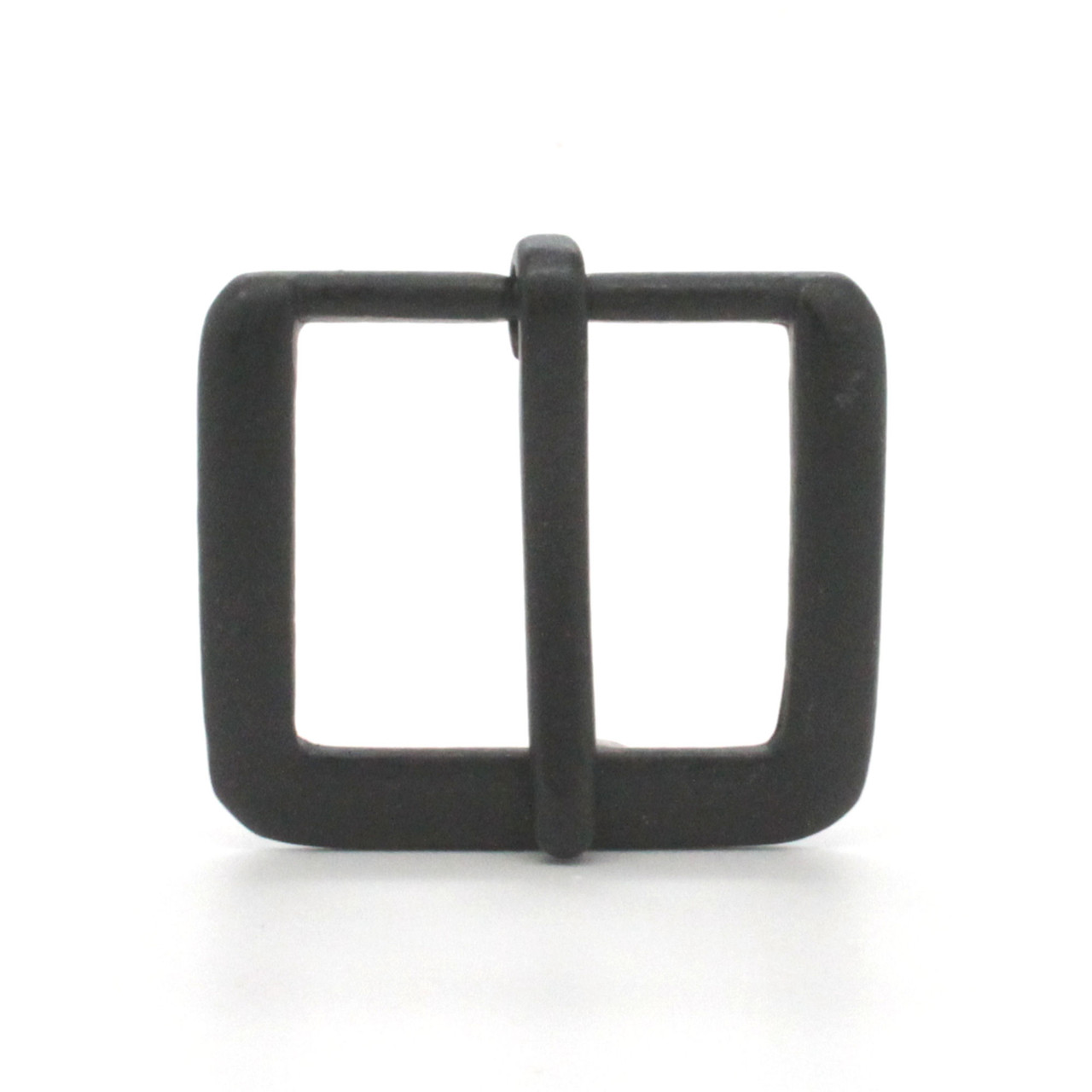 Flat Square end Bar Buckle Black 1-1/4" Front