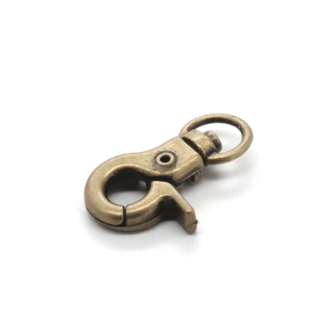 Petite Hook Swivel Trigger Snap Antique Brass Side