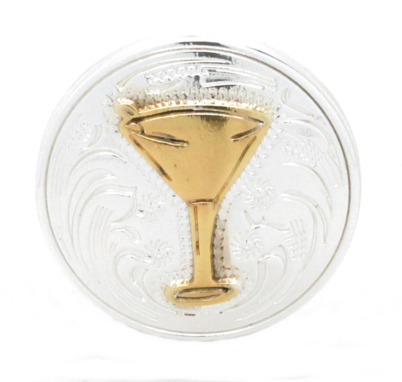 Martini Glass Screwback Concho 1-1/4" Front