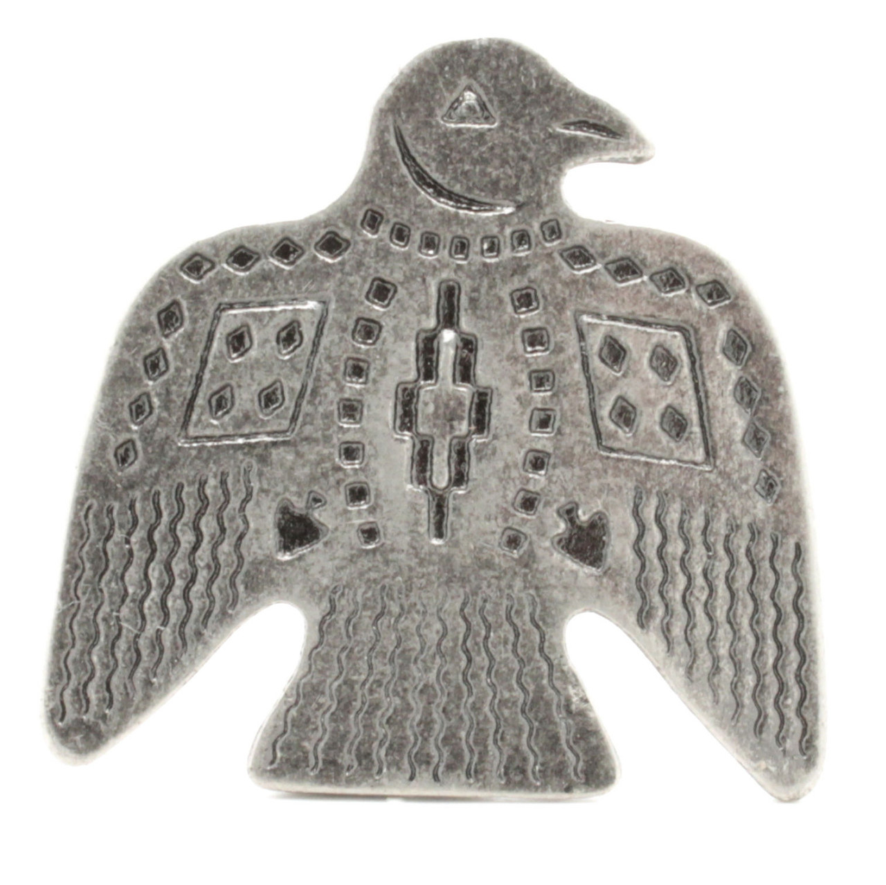 Santa Fe Thunderbird Screw Back Concho Antique Nickel Front