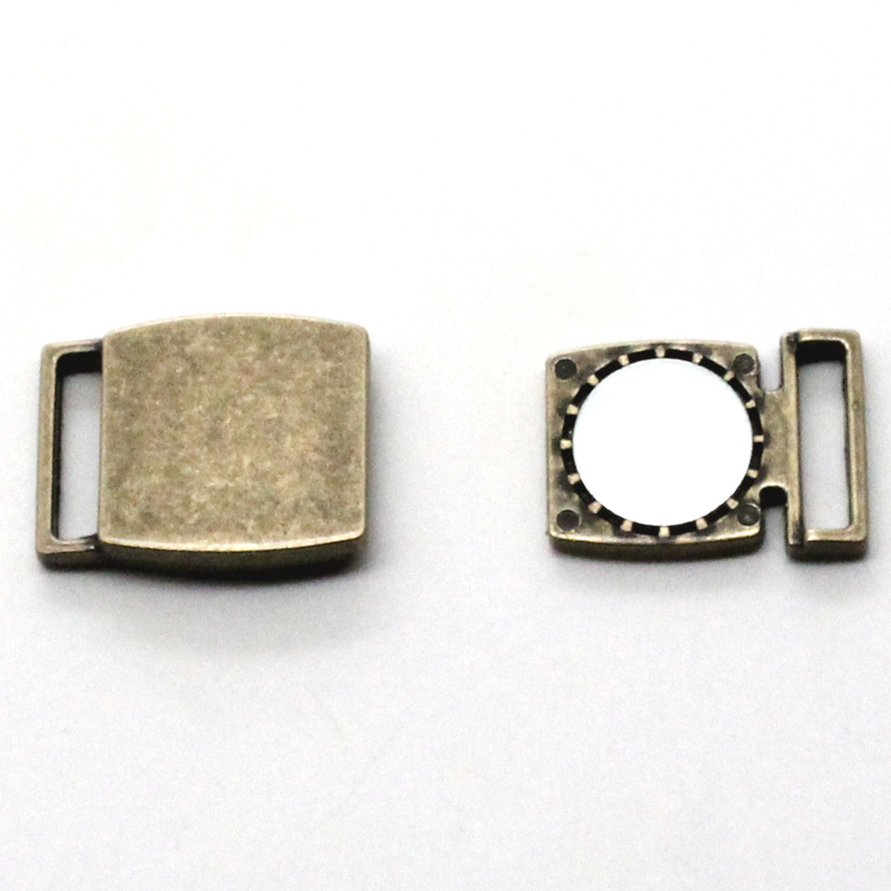 12 mm Magnetic Bracelet Clasp Antique Brass Open 2