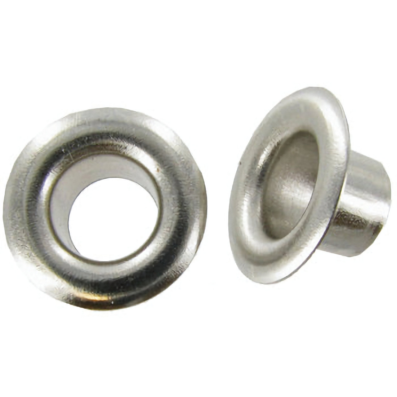 Front and back 1/4" nickel eyelet