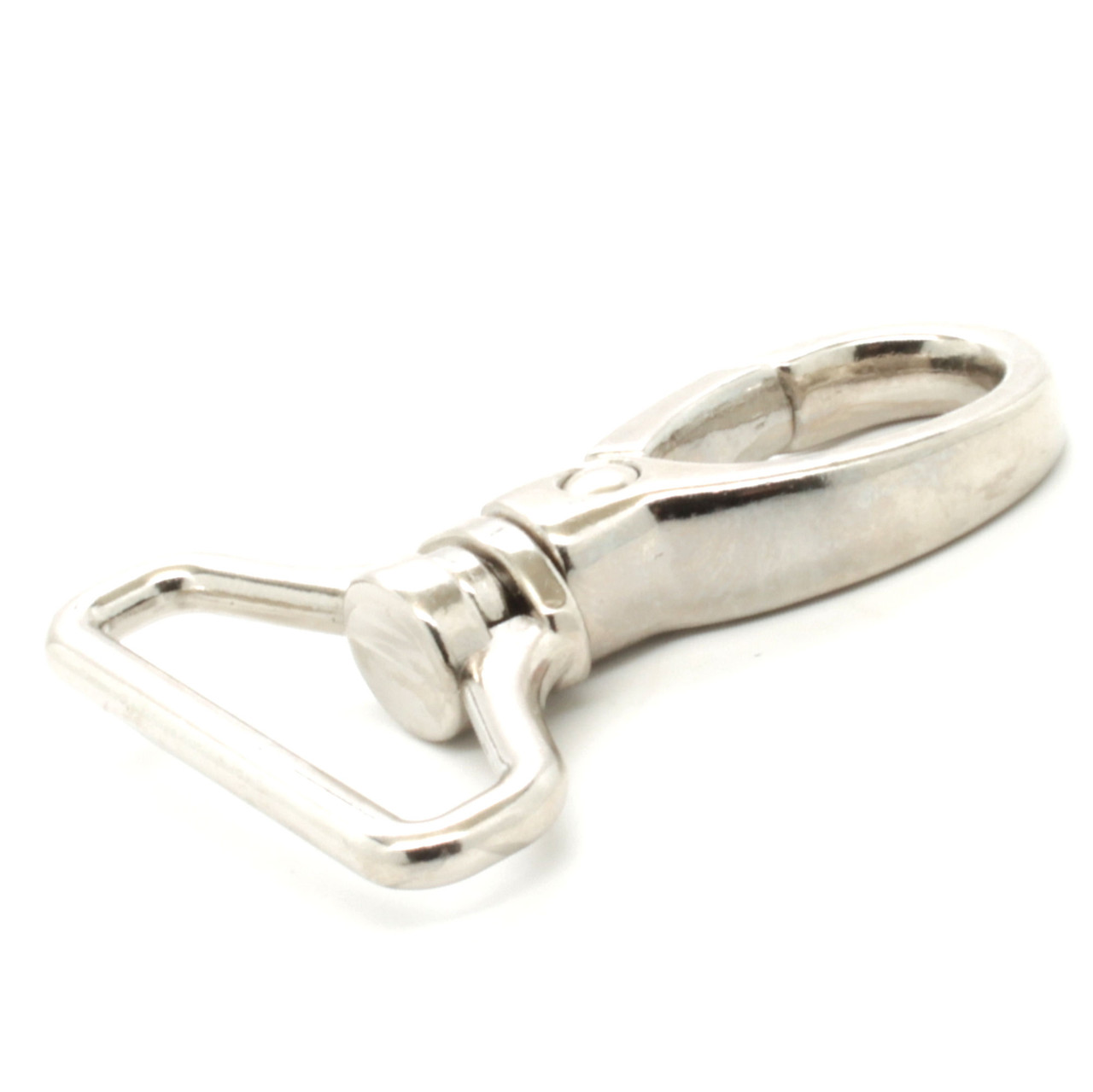 Nickel Leash clip flat in size 1-1/8"