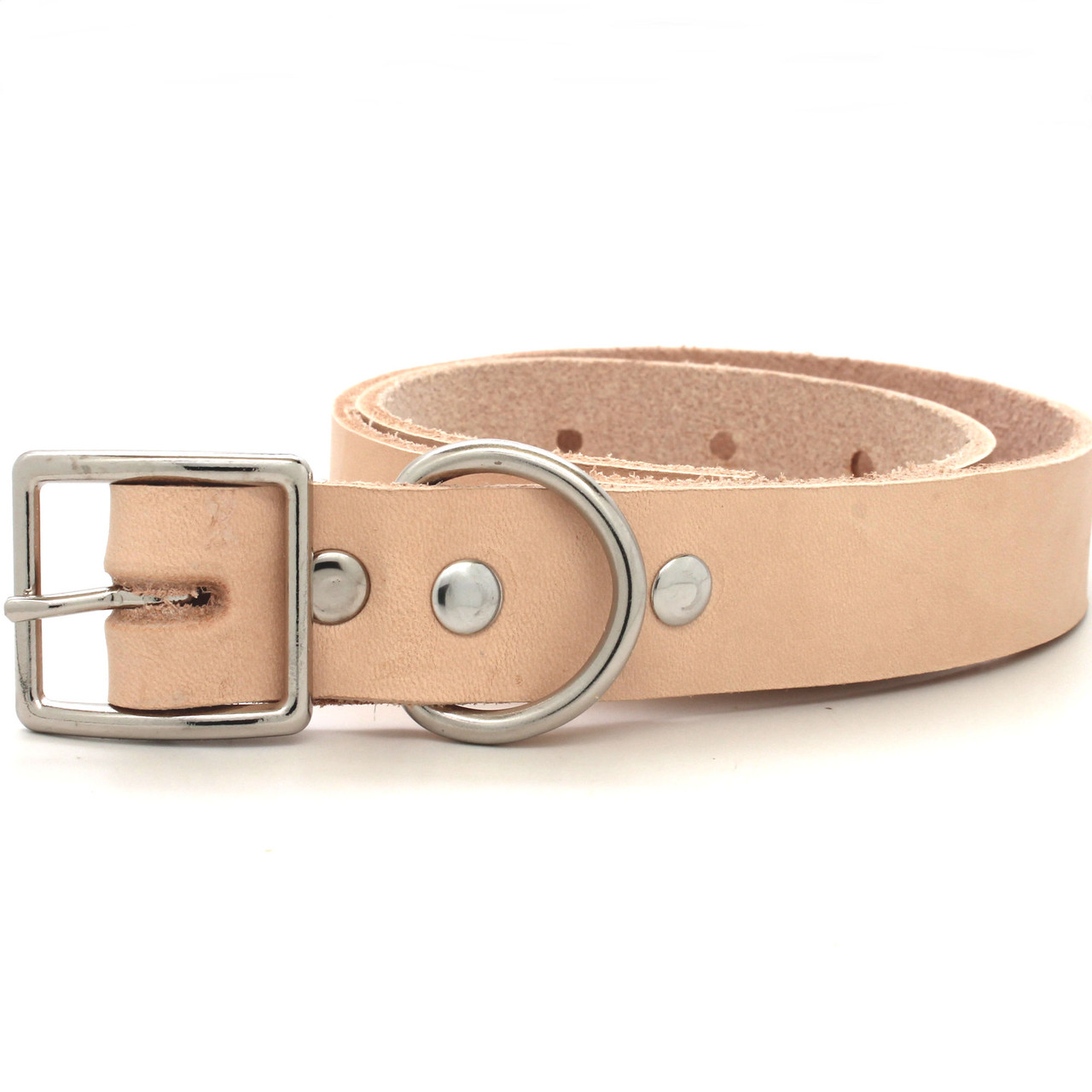 Nickel d-ring on a dog collar.