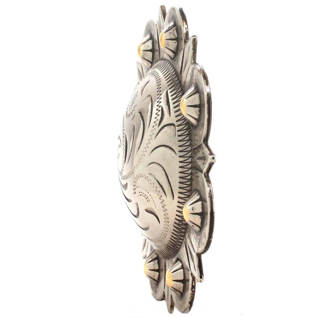 Old silver large 4" berry concho side.