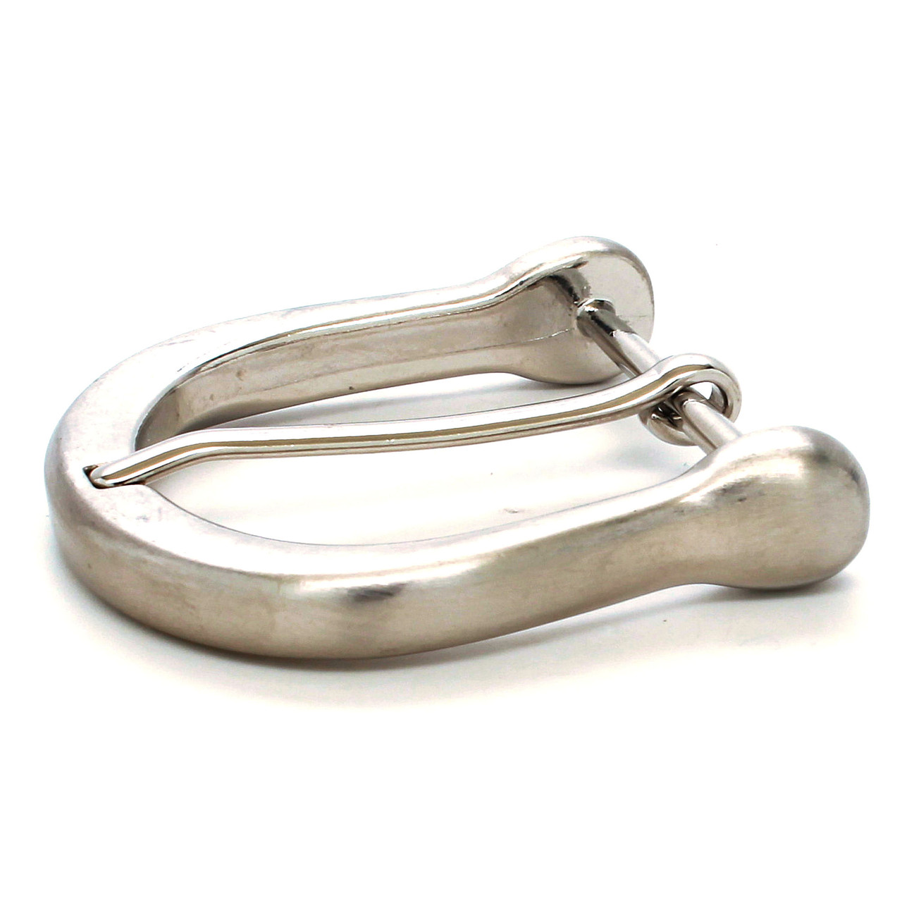Horseshoe buckle lying flat.