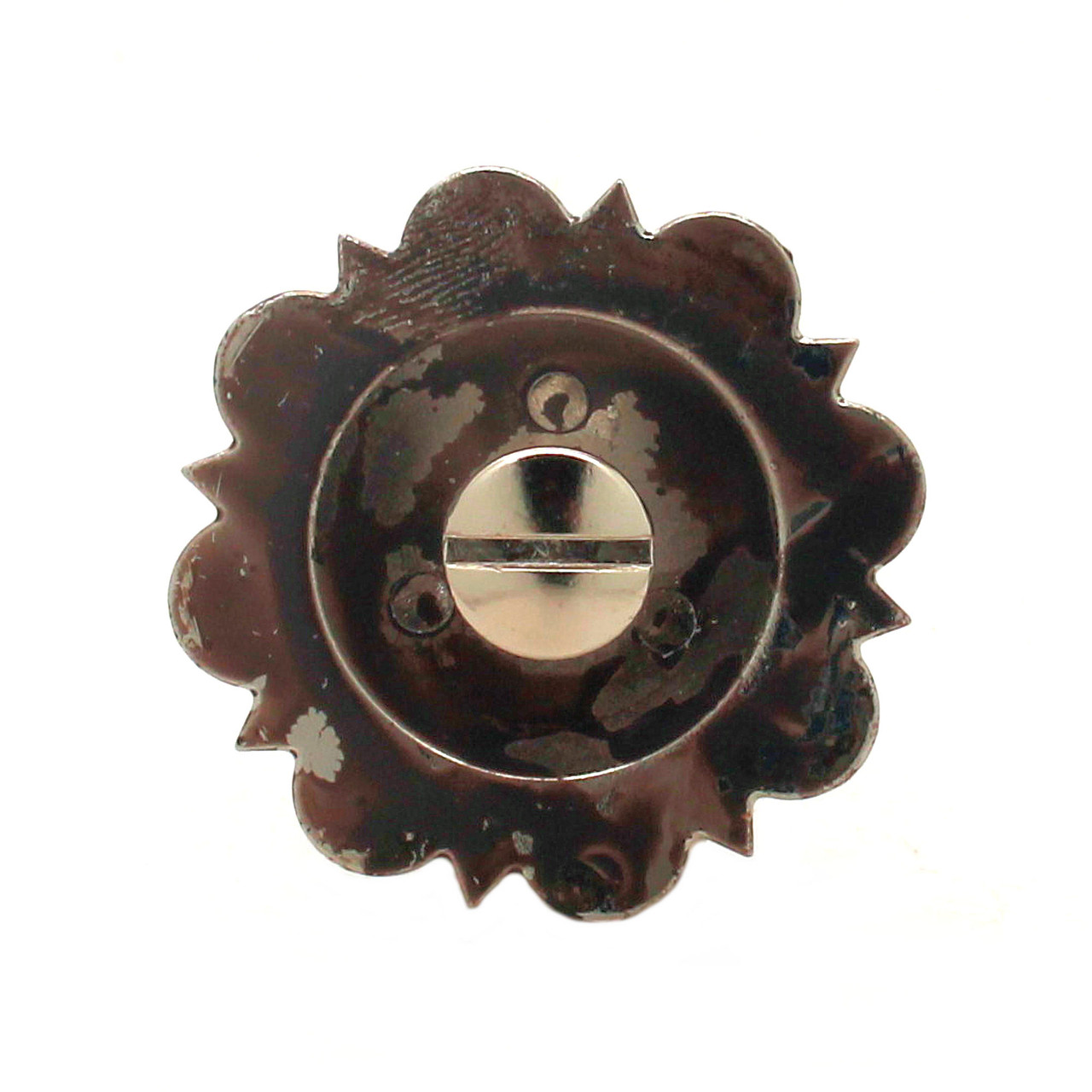 Silver and rose gold 1-1/4" diameter screwback concho back.