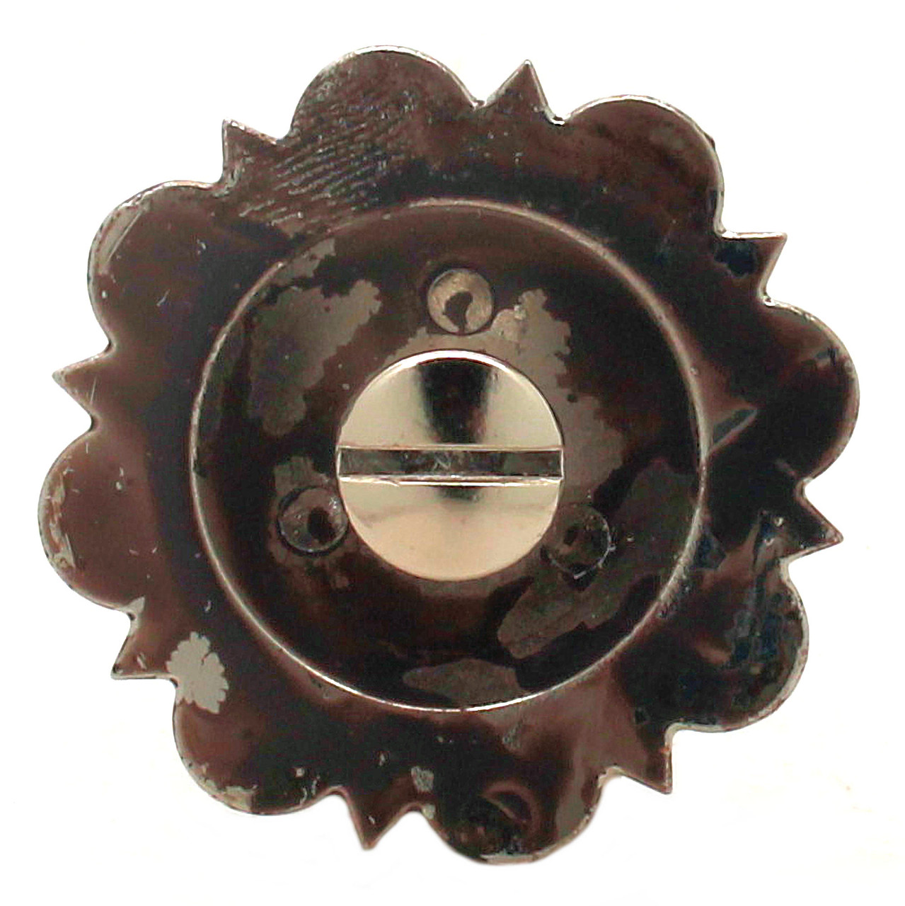 Silver and rose gold 1-1/2" diameter screwback concho back.