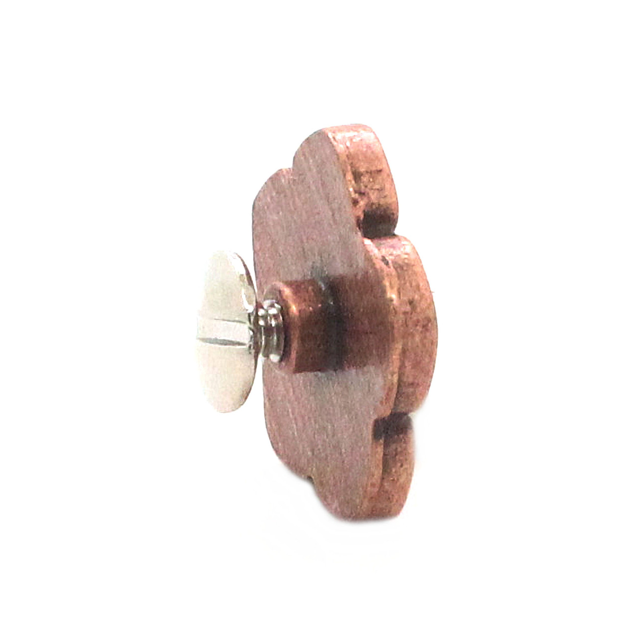 Side of a flower petal antique copper concho.