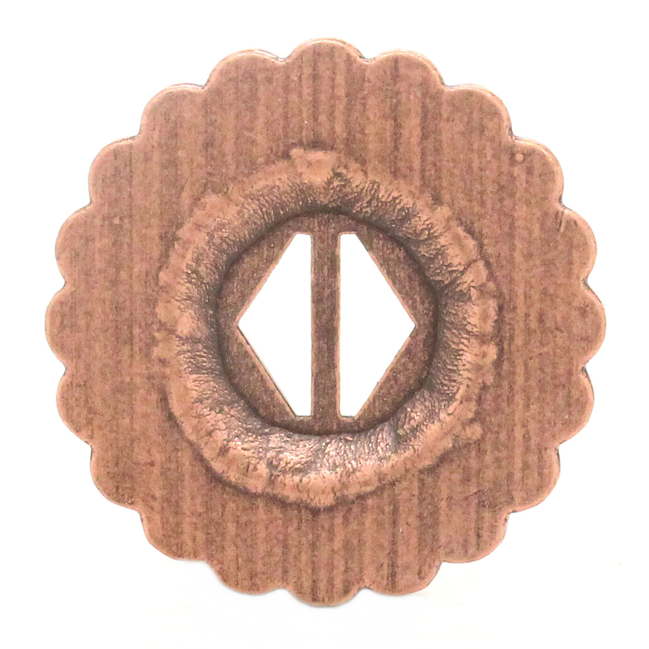 Southwest antique copper slotted concho back.