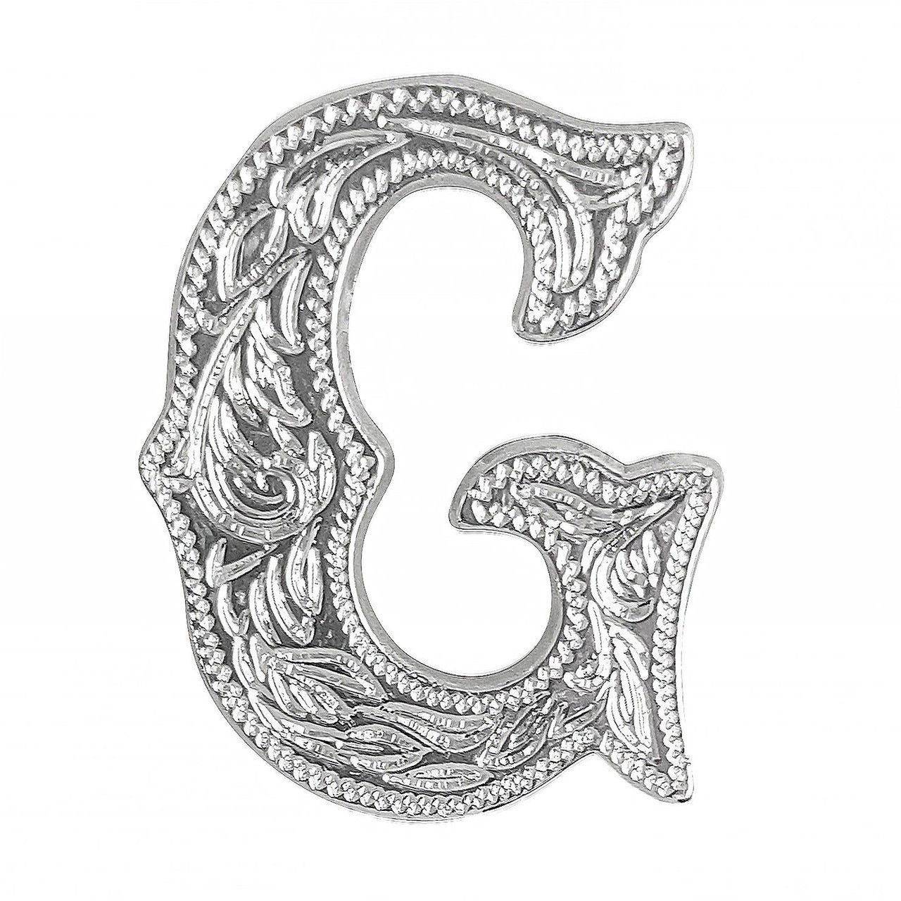 トリコ 　ピンズ　ココ Alphabet Letter G Shiny Silver Screw Back Concho 3/4