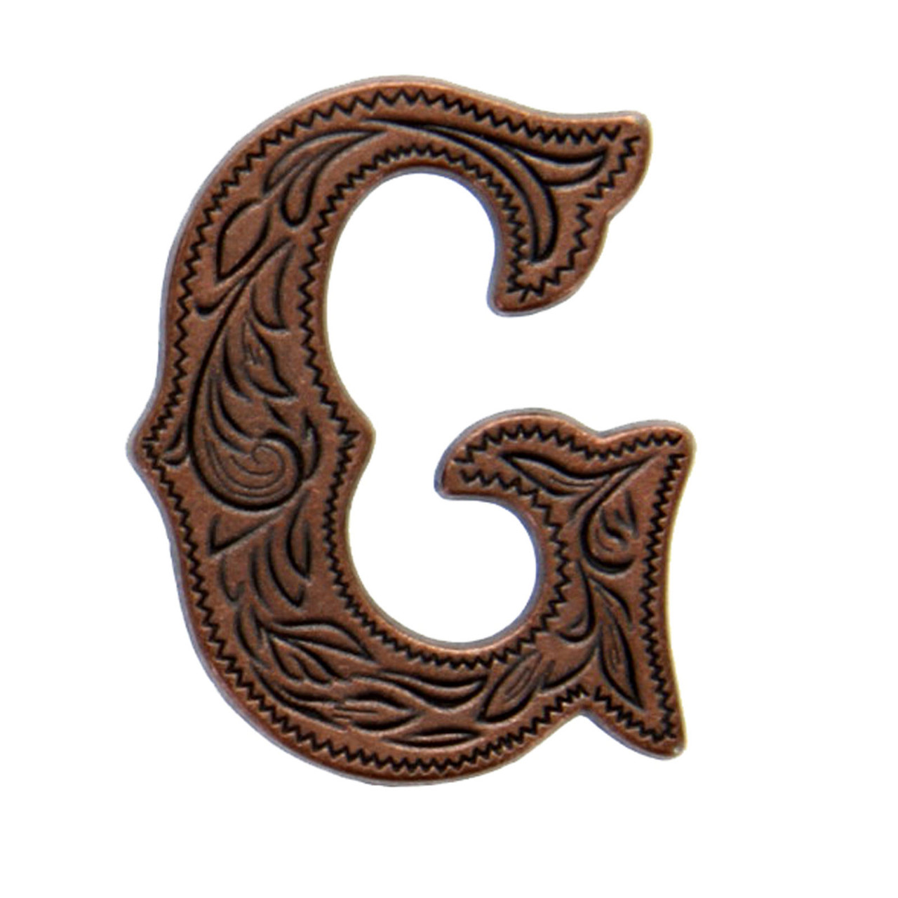  Alphabet Letter G Concho Antique Copper Front