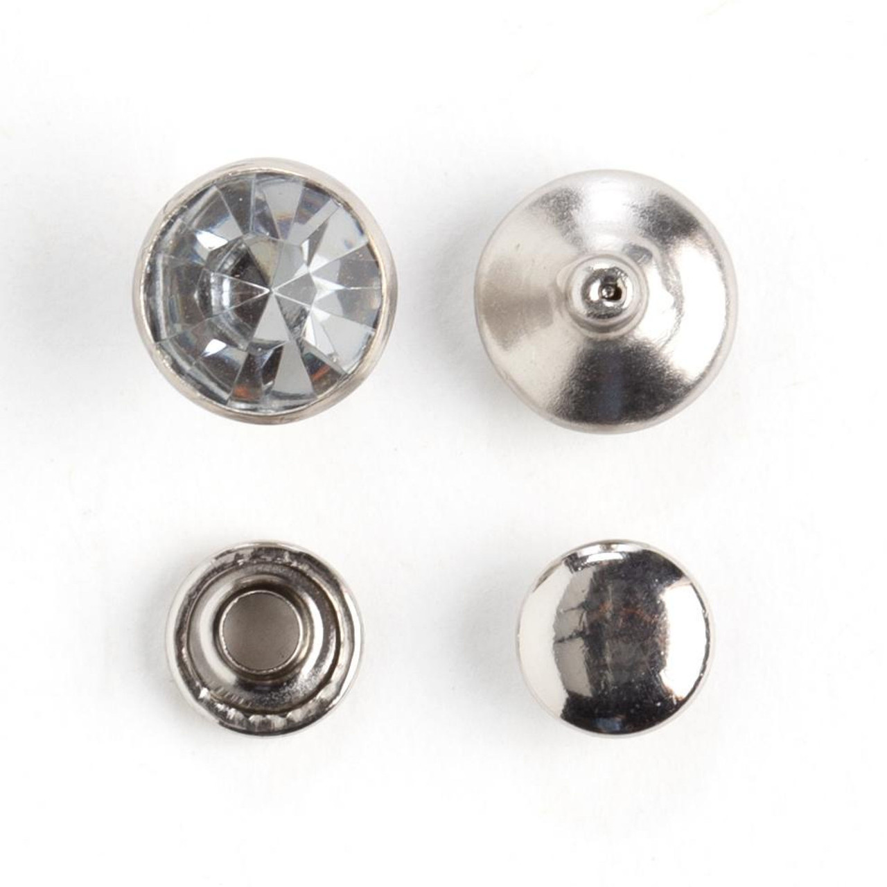 Synthetic Crystal Rivets Clear 7mm Front and Back
