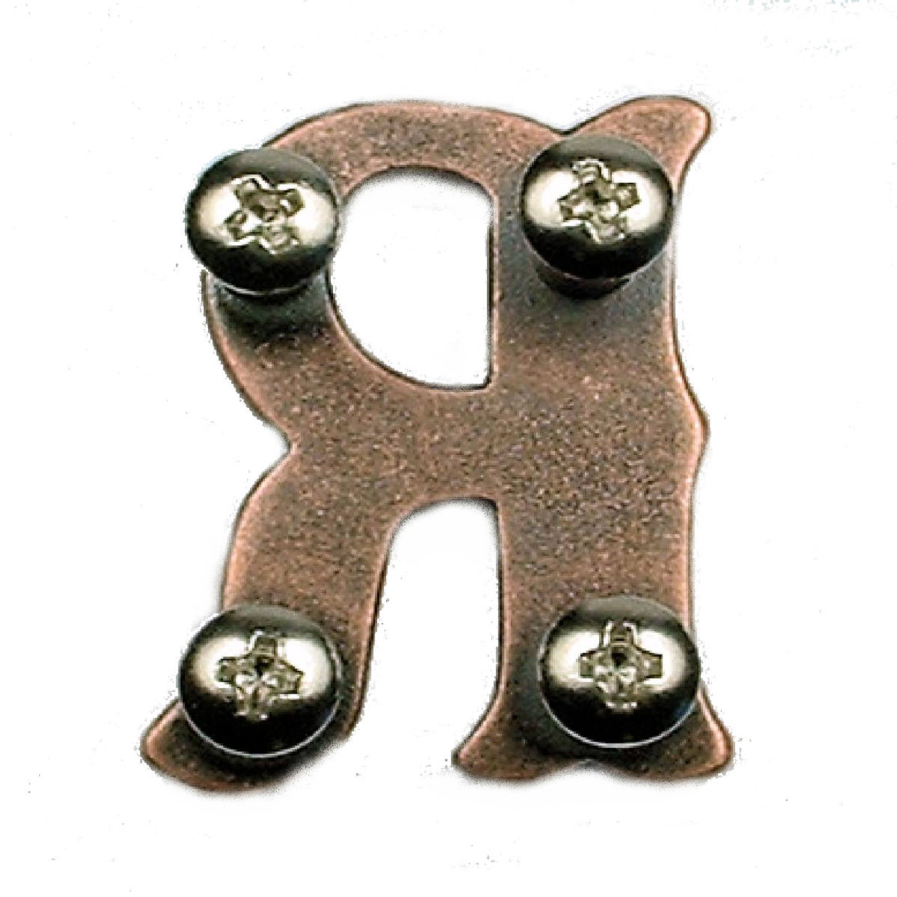 Alphabet Letter R Antique Copper Concho Back