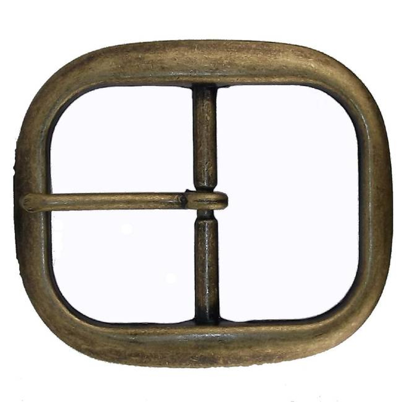 Center Bar Belt Buckle Antique Brass 