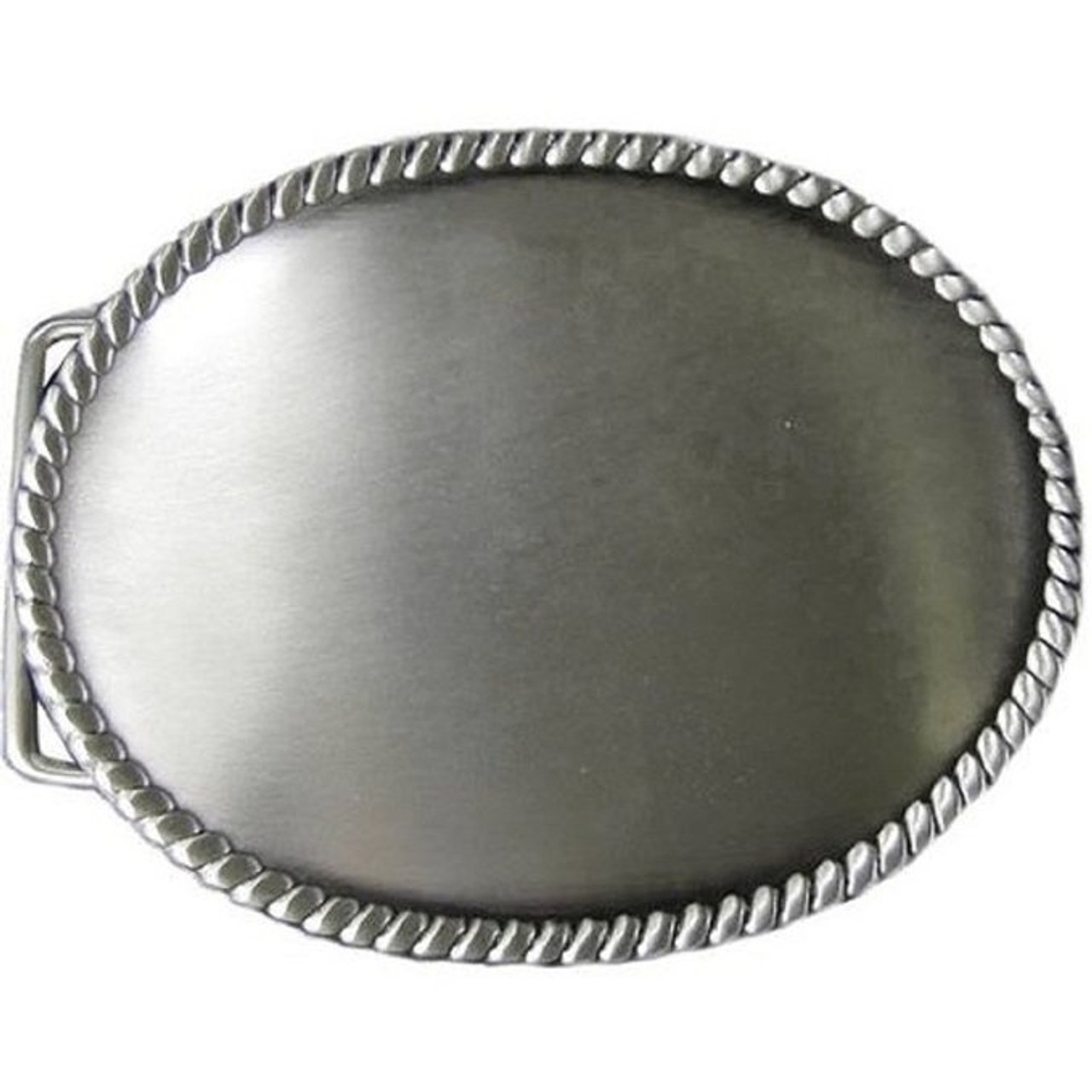 Rope Edge Buckle Blank Antique Silver Plate 1764-00