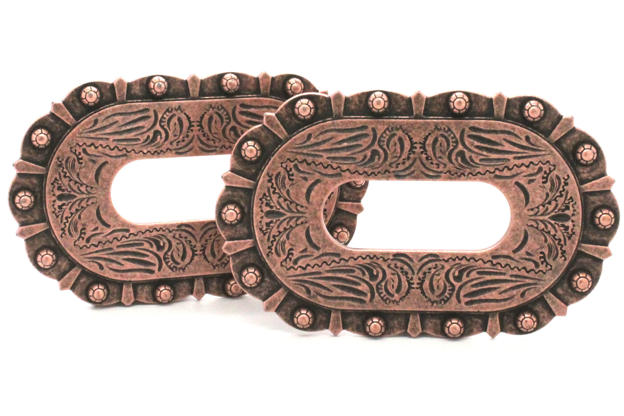 Western Saddle Berry Cinch Rigging Plates Antique Copper 2 Pack 3-3/4 ...