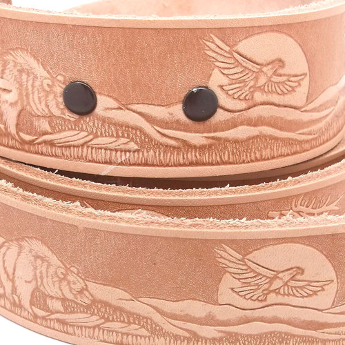 Anchor Rope Edge Embossed Leather Belt - Cellar Leather