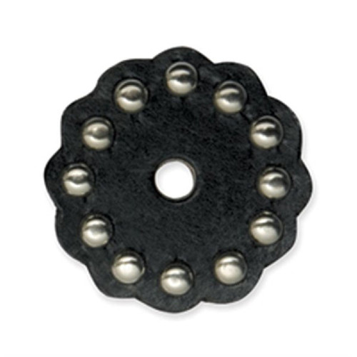 Black Small Concho With Nickel Spots