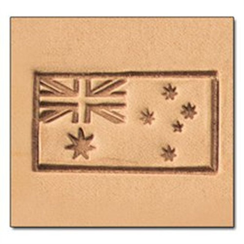 Australian flag stamp in leather