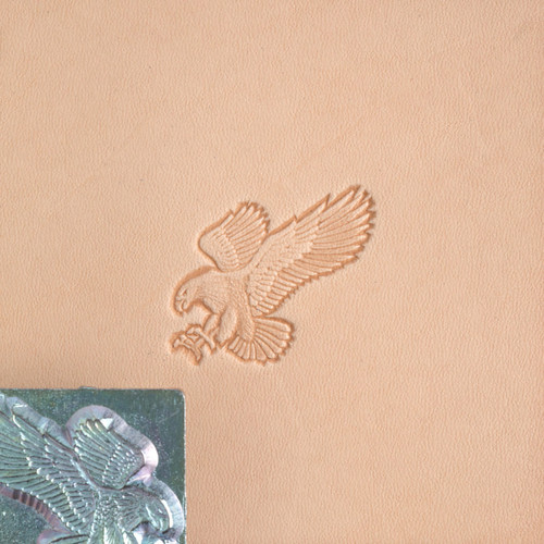 Attack eagle leather stamp with its impression.