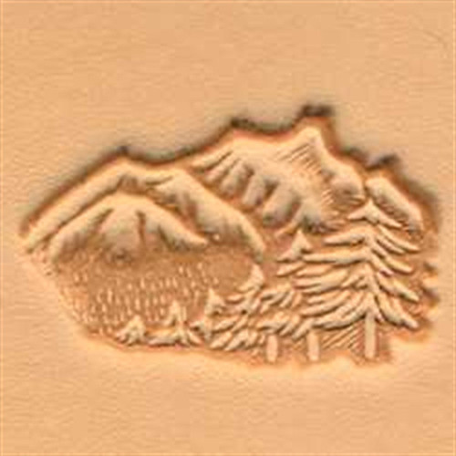 Mountain and Trees 3D Stamp