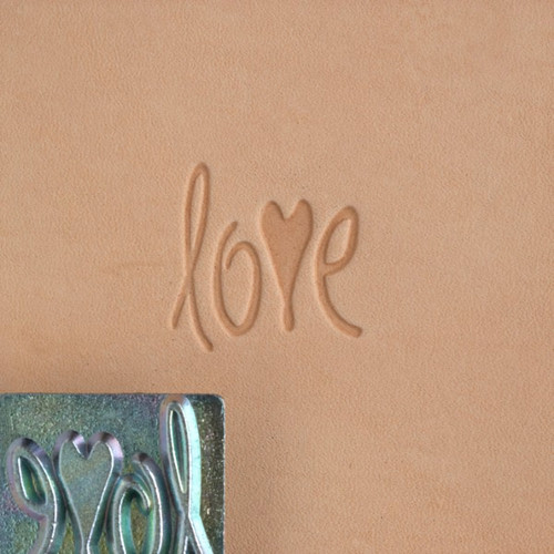 Love leather stamp with its impression.