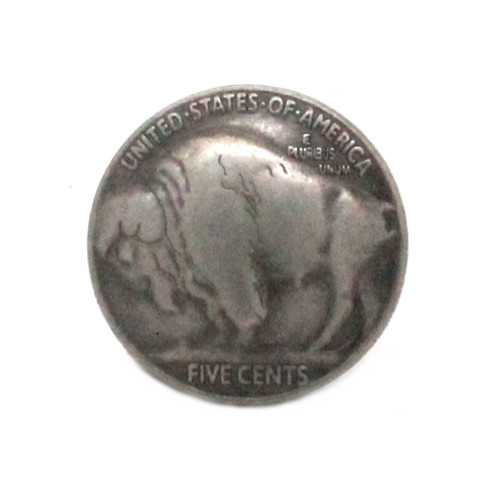Buffalo nickel concho front.