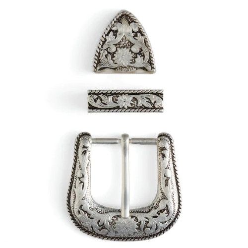 3 piece buckle set for 1-1/4" wide belts.