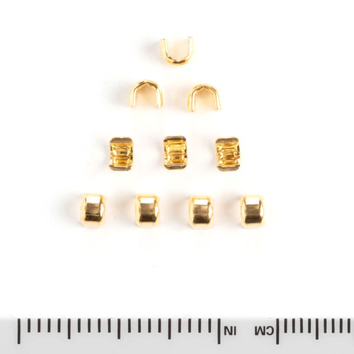 #5 Brass Zipper Top Stops Size