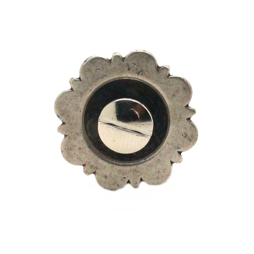 Berry Concho Silver with Rose Gold Screw Back 1" back.