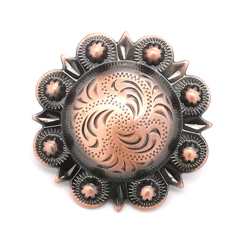BS9164 OEB 1-1/8 Antique Brass Leather Craft Conchos Engraved Celtic Concho  Screwback - Conchos