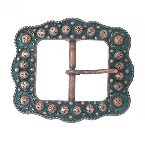 Sunburst Buckle Antique Copper 1" 