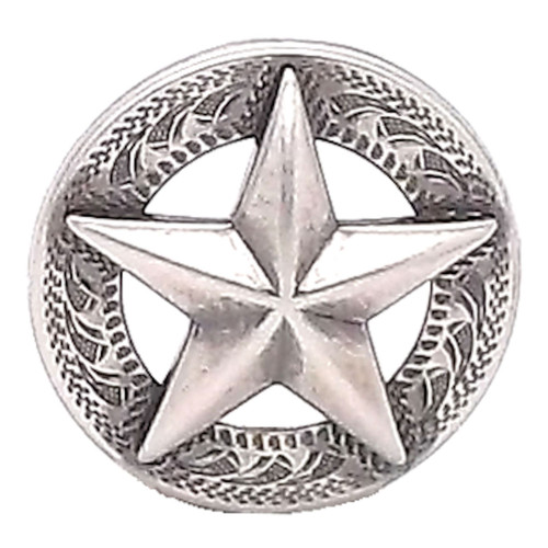 Texas Star Antique Silver Screwback Concho 1-1/4" Texas Star Antique Silver Screwback Concho 1-1/4"