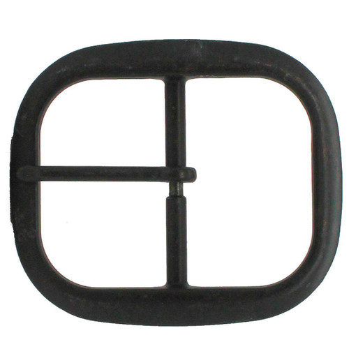 Black Plated Center Bar Belt Buckle 1-1/2"