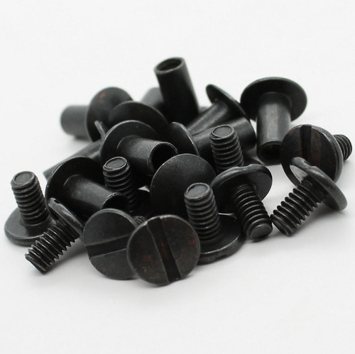 Black Plated Smooth Steel Chicago Screws 3/8" Bulk