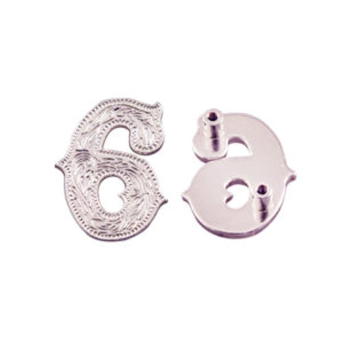 Number 6 Screw Back Concho in Silver 