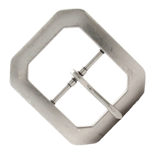 Clipped Corner Belt Buckle Antique Nickel 1-1/2"