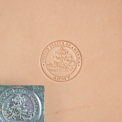 Army leather stamp with impression.