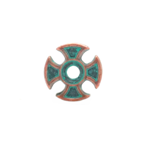 Maltese Cross Bezel Concho Front Copper