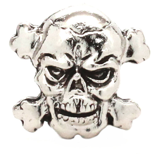 Skull And Crossbones Concho Nickel with Black 1-1/8" 