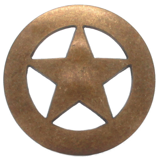 Smooth Star Concho Antique Brass 1.5" 7534-21 by Stecksstore