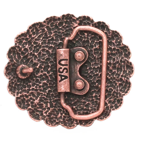 Pinwheel Trophy Belt Buckle Antique Copper Back Pinwheel Trophy Belt Buckle Antique Copper Back