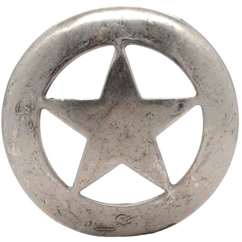 Smooth Star Saddle Tack Concho 3" Antique Nickel Front
